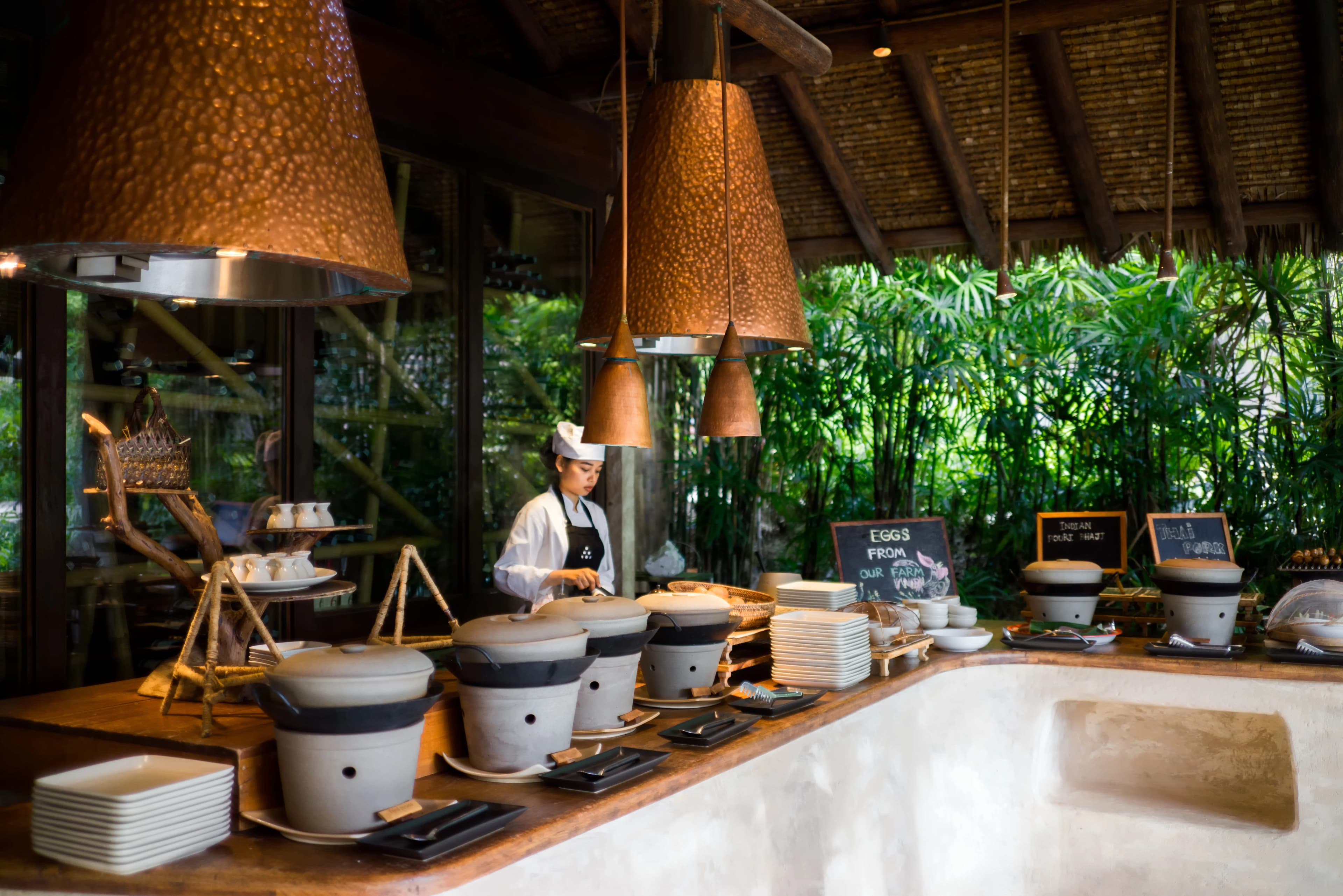 Breakfast setting at Six Senses Yao Noi