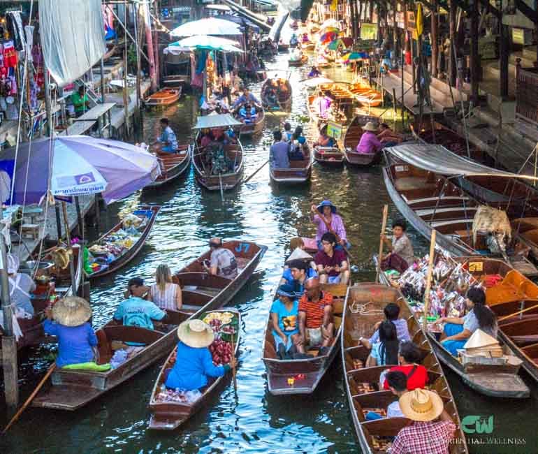 Bangkok market street scene