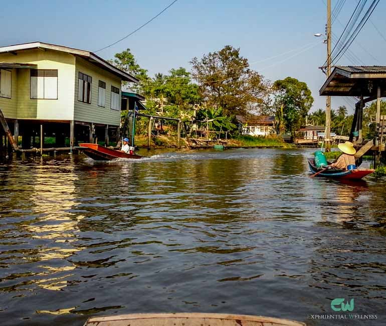 Canal tour through greenery