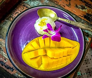 Sticky rice with mango in Thailand