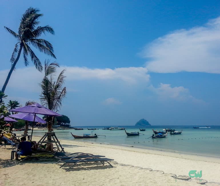 Meerblick, Kokospalme und Strand
