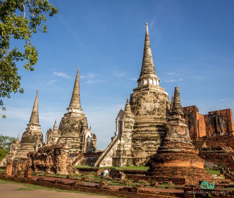 Les trois stupas géants du Wat Phra Sri Sanphet à Ayutthaya